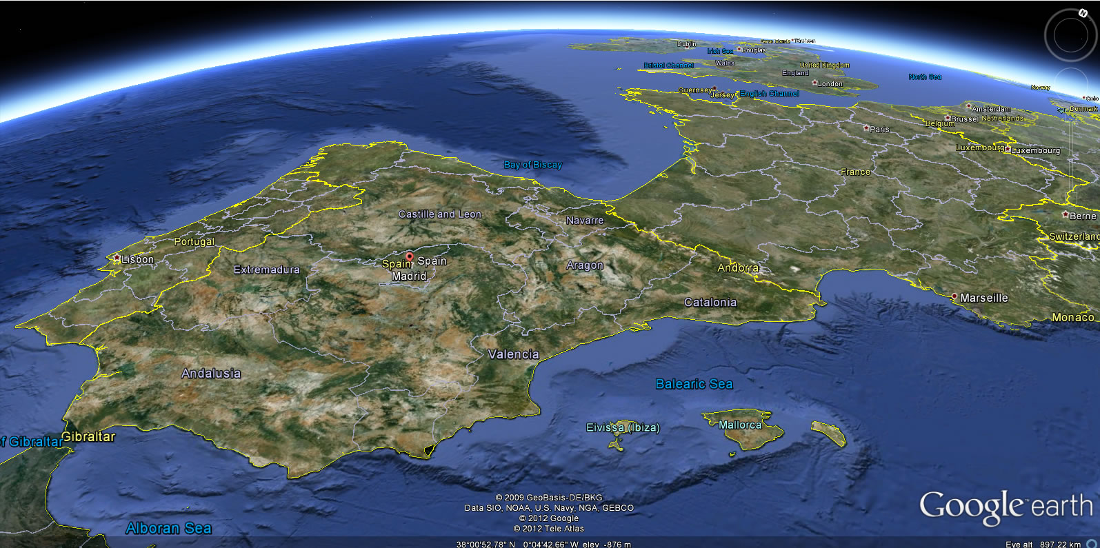 ispanya yeryuzu haritasi